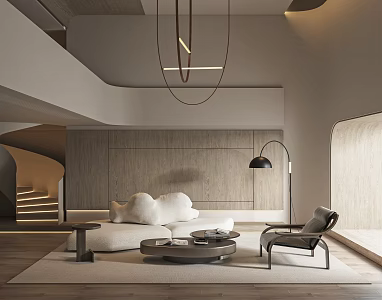 Modern Duplex Living Room Living Room 3d model