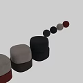 Modern Two Layer Stool Featuring Light Gray Top Red Base And Color Options