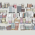 Diverse Colorful Urban Building Collection With Various Architectural Styles And Designs