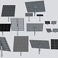 Various Solar Panels With Different Designs And Mounting Structures For Energy 3d model