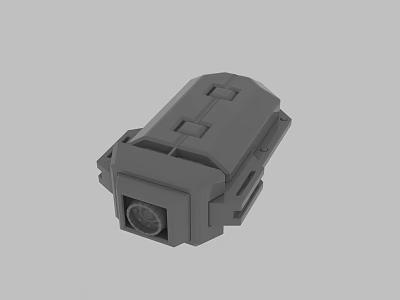 Gray 3D Model Mechanical Device With Compact Design Front Lens And Angular Structure 3d model