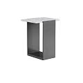 Modern Minimalist Side Table with White Marble Top and Black Metal Frame