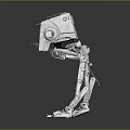 Futuristic Sci Fi Robot Character With Long Legs And Square Metallic Body