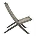 Modern Comfortable Leisure Chair With Brown Padded Cushion And Gray Crossed Frame Design