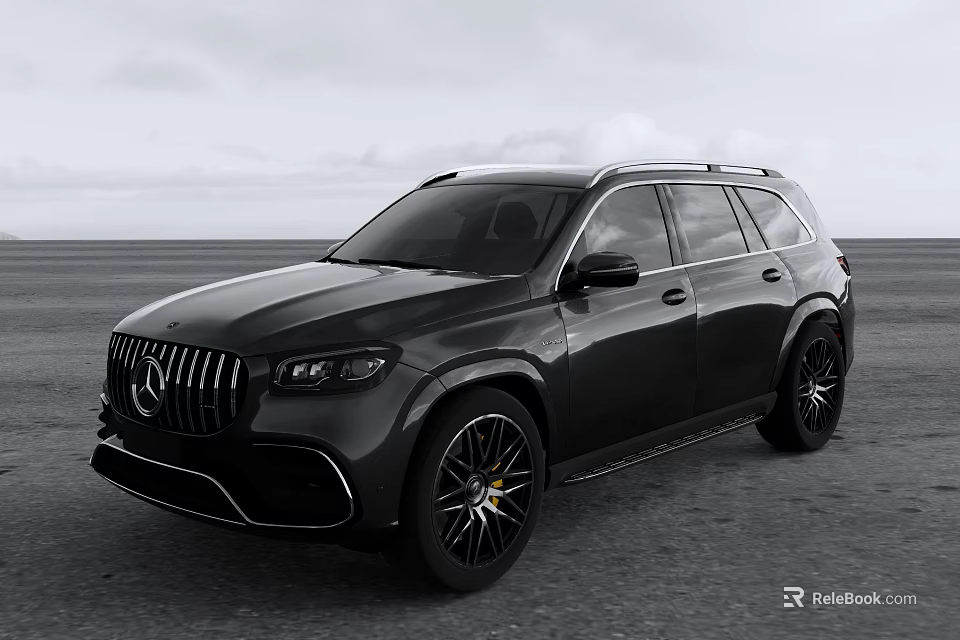 Black Mercedes Benz AMG Luxury Large SUV Sporty Design Alloy Wheels Outdoor Open View 3d model 