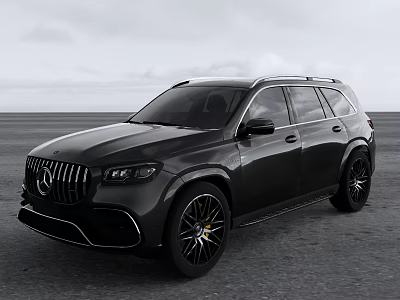 Black Mercedes Benz AMG Luxury Large SUV Sporty Design Alloy Wheels Outdoor Open View 3d model
