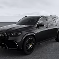 Black Mercedes Benz AMG Luxury Large SUV Sporty Design Alloy Wheels Outdoor Open View