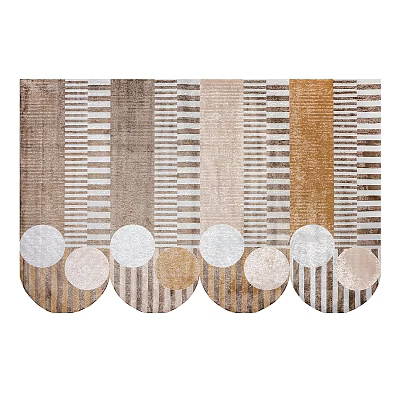 Stylish Rug With Geometric Patterns In Neutral Tones 3d model
