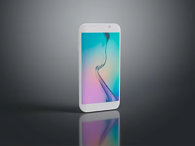 White Tablet With Colorful Screen Displaying Abstract Pattern On Dark Background With Reflection 3d model
