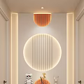 Cream Simple Style Arc Light Strip No Main Light Corridor End View Entrance 3d model