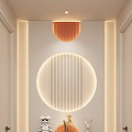 Cream Simple Style Arc Light Strip No Main Light Corridor End View Entrance 3d model