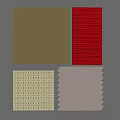 Various Textured Wall Panels With Beige Grid Red Vertical Stripes And Gray Hexagonal Patterns 3d model