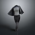 Modern Gray Cloak Jumpsuit With Slim Fit Design For Fashionable Daily Wear