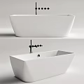 Modern Freestanding Bathtub Design With Black Faucet Sleek Lines And White Finish