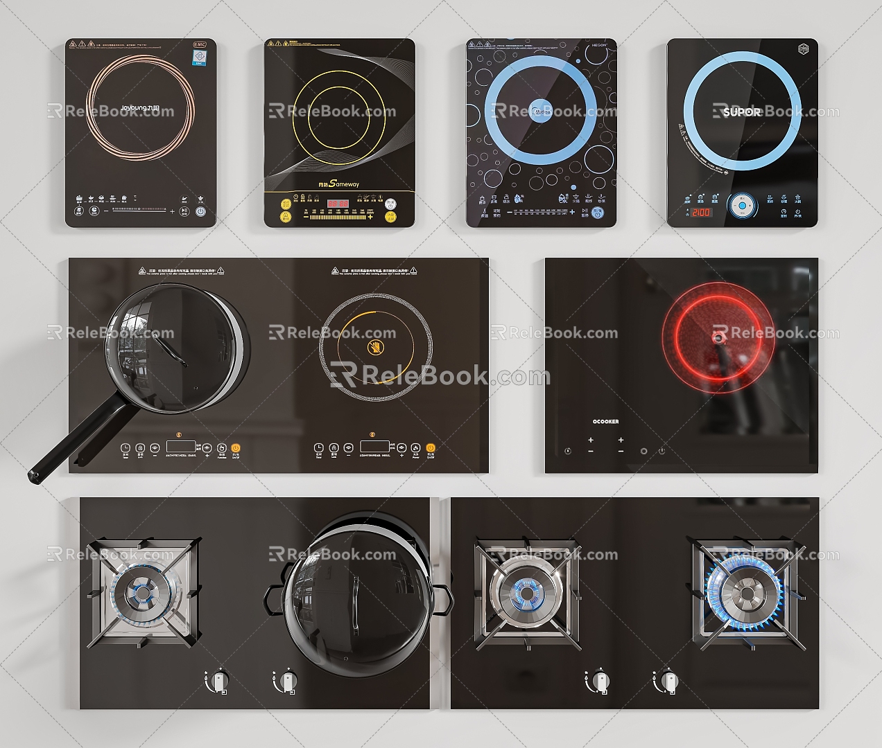 Induction Cooker Embedded Induction Cooker Induction Cooker Integrated Panel Double Stove Multi Stove Induction Cooker 3d model