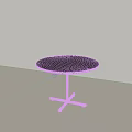 Modern Black Round Side Table with Red Cross Base and Sleek Design 3d model
