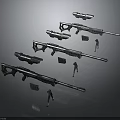 Detailed Military Tactical Weapon Models With Sniper Rifles And Miniature Figures