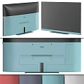 We Brand Light Blue Modern TV With Back Panel Design And Stand 3d model