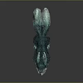 Game Movie Fantasy Creature Character With Turquoise Fluffy Fur Large Ears And Tail