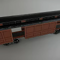 Vintage Brown Train Carriage With Wooden Exterior Windows And Metal Wheels