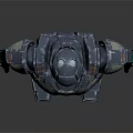 Sci Fi Armored Character In Gray Blue Mechanical Suit With Yellow Accents