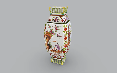 Chinese Vase Porcelain Blue and White Porcelain Bottle Glaze Porcelain Color Glaze 3d model