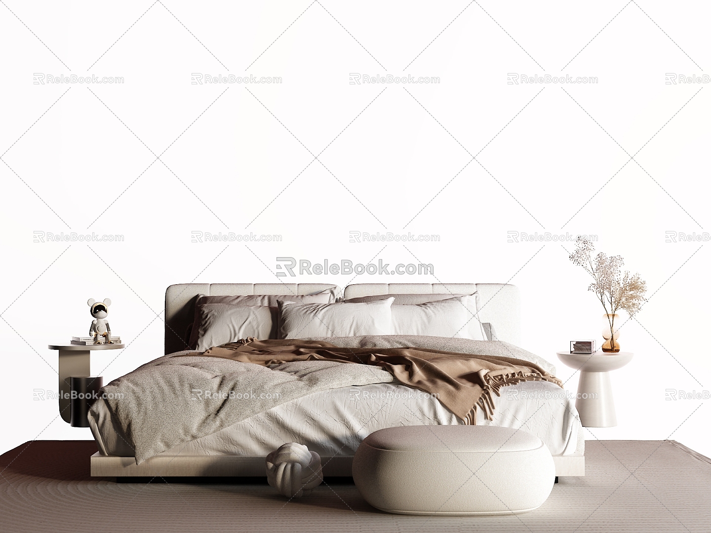 Modern Double Bed 3d model