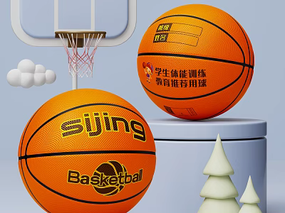 Sijing Student Physical Training Basketball Recommended For Training Use With Hoop And Sports Equipment 3d model