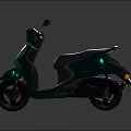 Modern Teal Green Motorcycle With Glossy Body Black Seat And Rearview Mirror