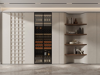 Wine Cabinet Decorative Cabinet 3d model