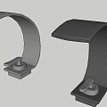 Modern Silver And Black Curved Metal Faucets With Single Handle Design