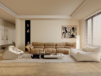 modern living room 3d model