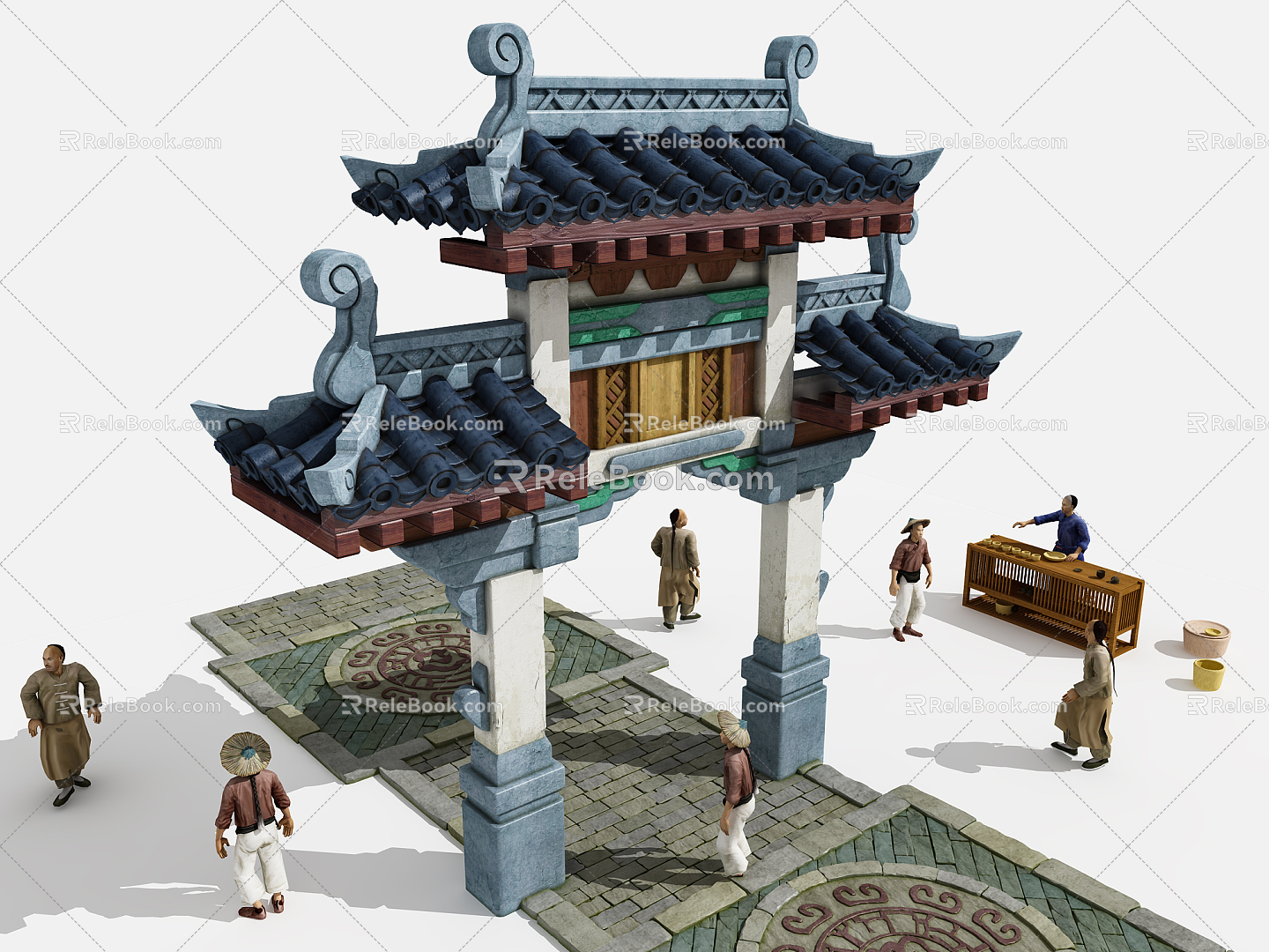 Chinese archway 3d model