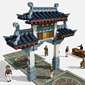 Chinese archway 3d model