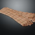 Stylish Brown Beige Plaid Scarf With Fringes For Winter Fashion Accessory