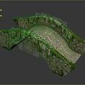 Ancient Stone Arch Bridge Covered in Green Moss And Climbing Vines