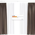 Brown And White Curtains In Modern Home Interior With Soft Fabric Design
