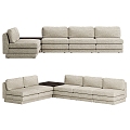 Modern Simple Multi-person Sofa Sofa Simple Double Sofa Pillow 3d model