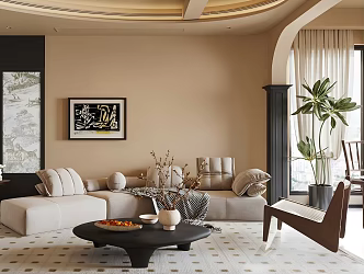 Retro Middle Ancient Home Living Room Silent Style Living Room French Middle Style Living Room Middle Style Sofa Coffee Table Middle Style Leisure Chair for Small Apartment Living Room 3d model