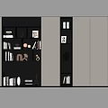 Study Bookcase Bookshelf Display Cabinet Locker Sideboard Decorative Cabinet Book Decorative Ornaments 3d model
