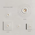 Recessed Water Ripple Stone Texture Wall Lamp with 60CM Circular and Square Designs
