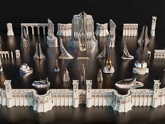 Nordic Fantasy Style Architecture Science Fiction Future Urban Architecture Creative Future Fantasy Architecture Science Fiction Residential Architecture 3d model