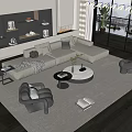 Modern sofa coffee table combination 3d model