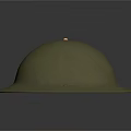 Light Brown Dome Shaped Military Weapon Helmet With Wide Brim And Top Rivet