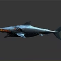 Blue Mechanical Shark With Glowing Eyes Mouth And Sci Fi Futuristic Design
