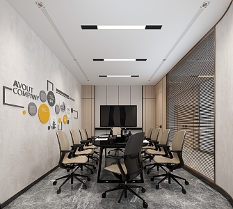 Modern Meeting Room Meeting Table and Chair 3d model