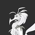 Unique White Flying Creature With Artistic Feather Design And Sculptural Wings 3d model