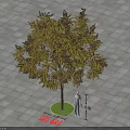 Outdoor Arbor With Circular Green Lawn And Gray Square Pavement Seating Area