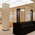Modern Clothing Store Interior With Display Racks Mirrors Seating And Reception Counter