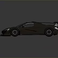 High Performance Black Supercar With Sleek Aerodynamic Design And Rear Spoiler
